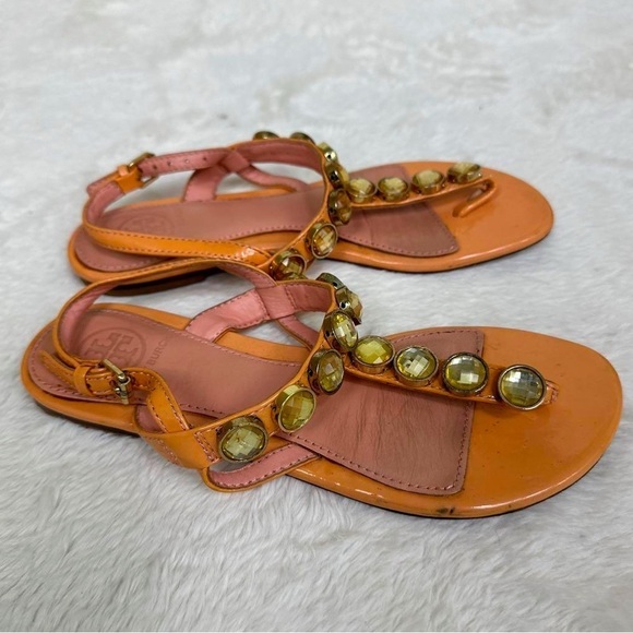 Tory Beach Emmy Sequin Beaded Thong Slingback Sandals Flip Flops - Picture 9 of 9